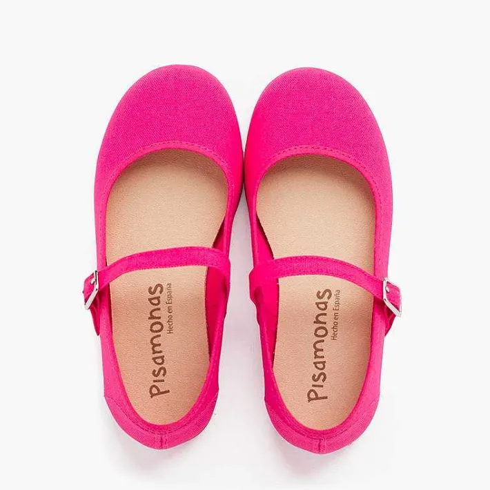 Pisamonas Mary Janes>Girls´ Canvas Mary Janes With Buckle Fastening