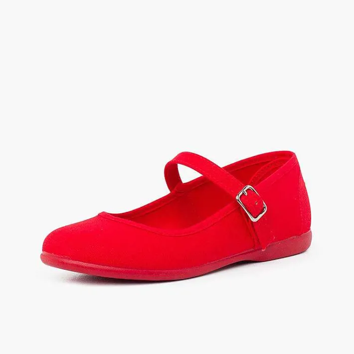 Pisamonas Mary Janes>Girls´ Canvas Mary Janes With Buckle Fastening