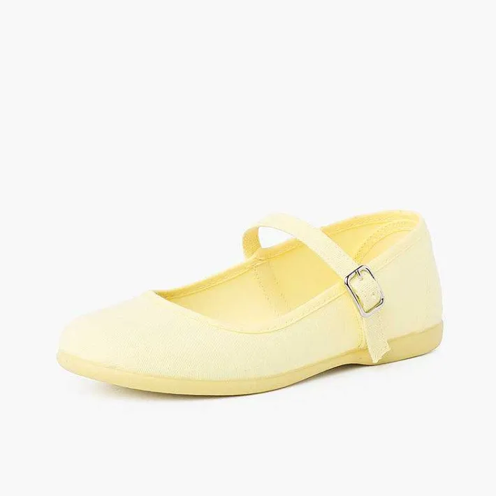 Pisamonas Mary Janes>Girls´ Canvas Mary Janes With Buckle Fastening