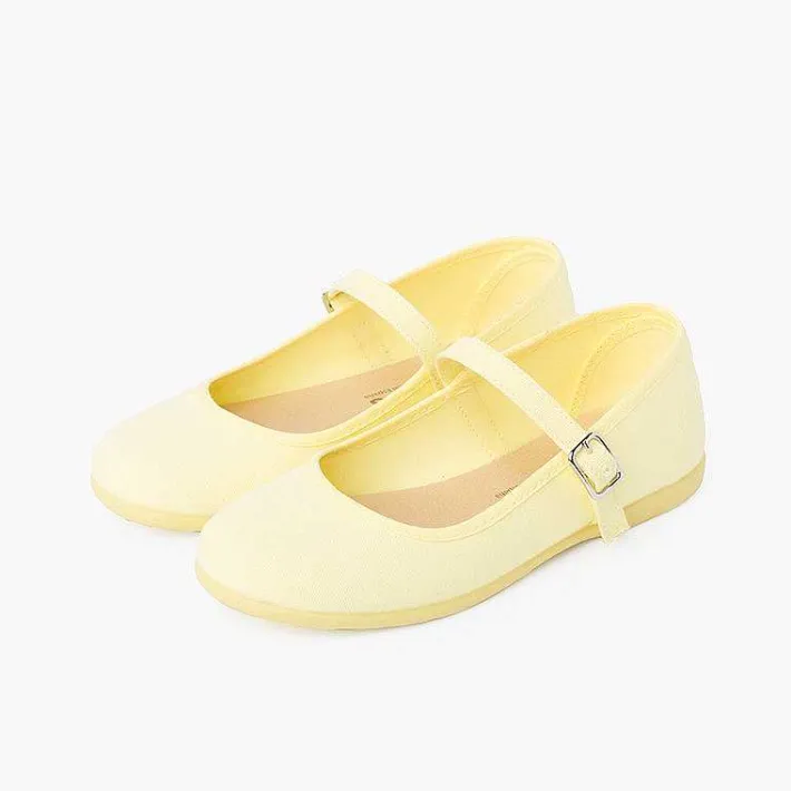 Pisamonas Mary Janes>Girls´ Canvas Mary Janes With Buckle Fastening