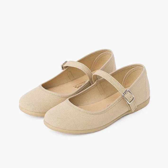 Pisamonas Mary Janes>Girls´ Canvas Mary Janes With Buckle Fastening