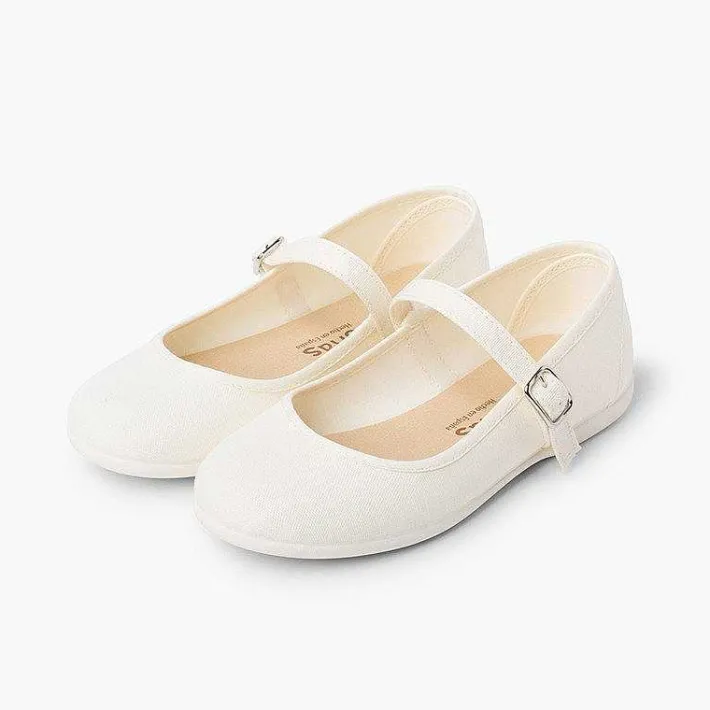 Pisamonas Mary Janes>Girls´ Canvas Mary Janes With Buckle Fastening