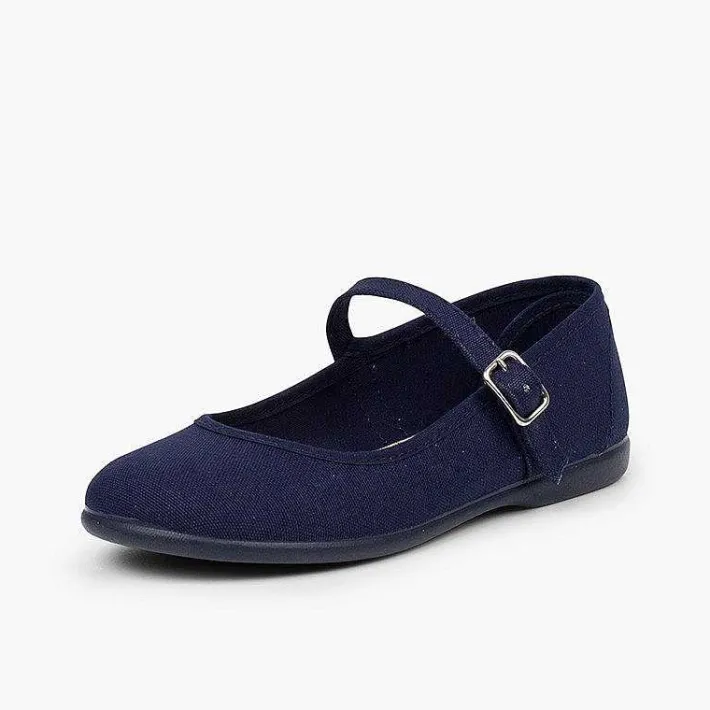 Pisamonas Mary Janes>Girls´ Canvas Mary Janes With Buckle Fastening