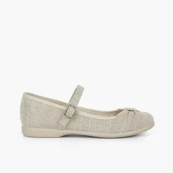 Pisamonas Mary Janes>Girls' Ceremony Mary Janes With Bow And Buckle Closure
