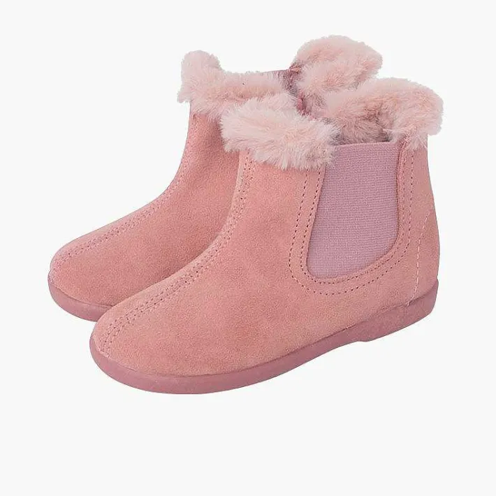 Pisamonas Boots>Girl'S Chelsea Boots With Furry Collar