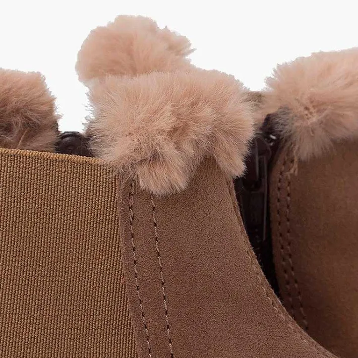 Pisamonas Boots>Girl'S Chelsea Boots With Furry Collar