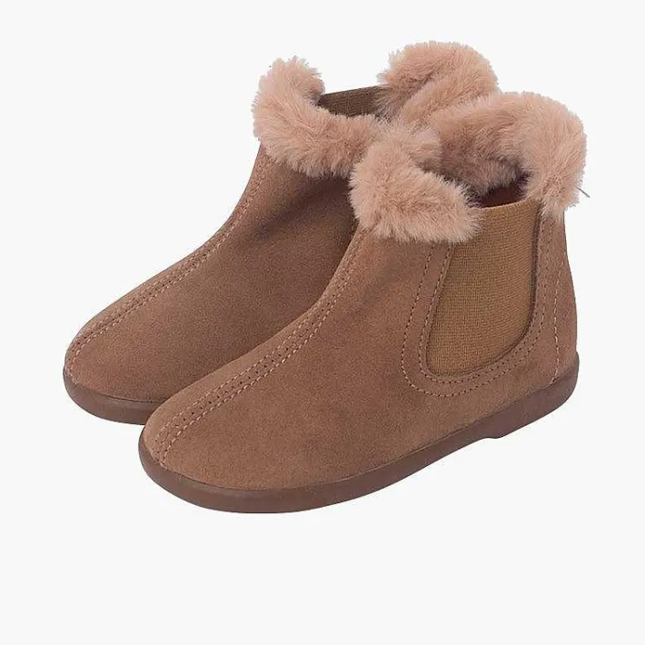 Pisamonas Boots>Girl'S Chelsea Boots With Furry Collar