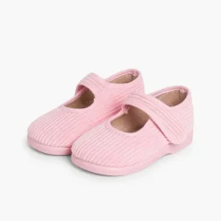 Pisamonas Slippers>Girls Corduroy Mary Jane Slippers
