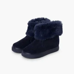 Pisamonas Boots>Girls Cowl Neck Fur Boots