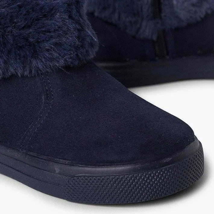 Pisamonas Boots>Girls Cowl Neck Fur Boots