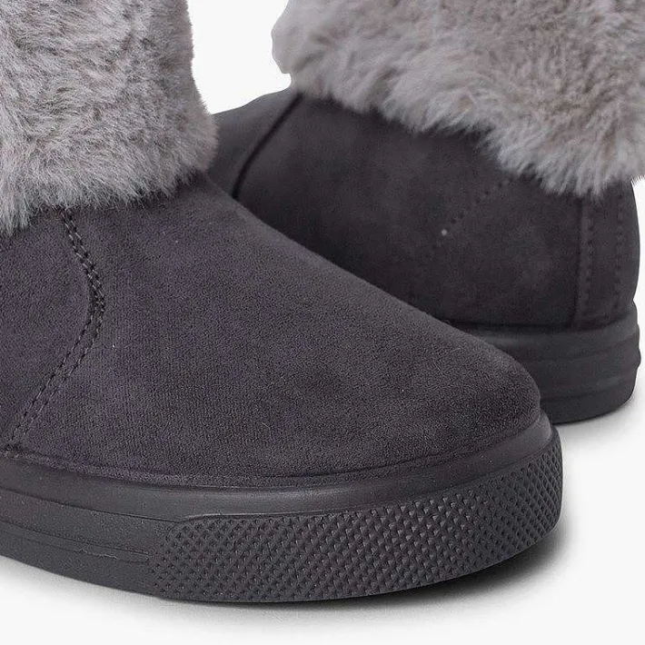Pisamonas Boots>Girls Cowl Neck Fur Boots