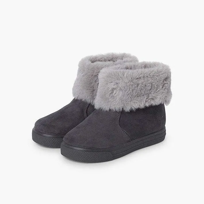 Pisamonas Boots>Girls Cowl Neck Fur Boots