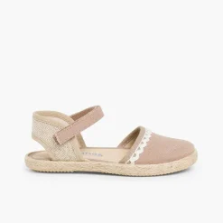 Pisamonas Espadrilles>Girls Espadrilles Canvas & Linen Lace