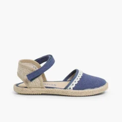 Pisamonas Espadrilles>Girls Espadrilles Canvas & Linen Lace