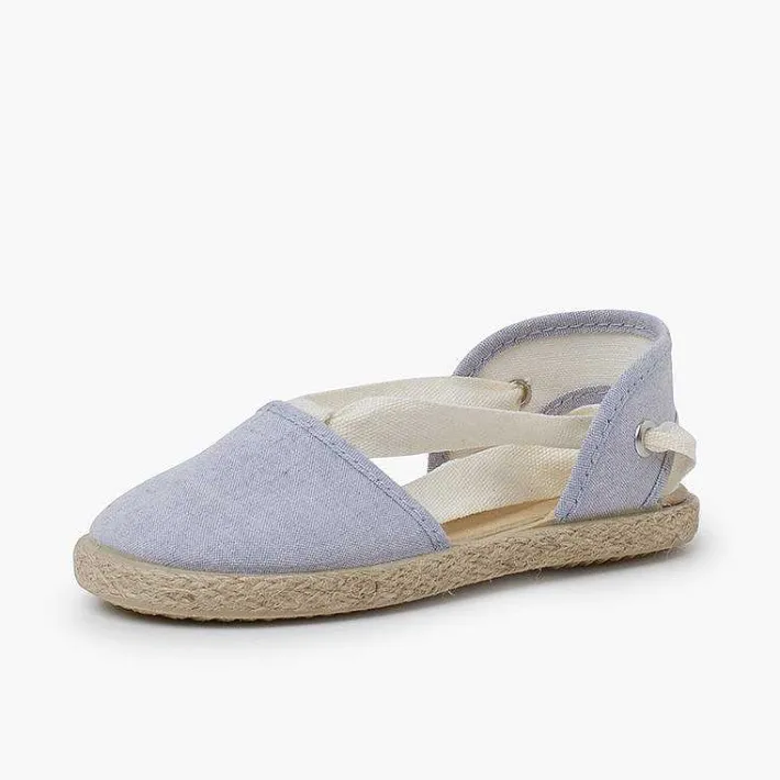 Pisamonas Espadrilles>Girls Espadrilles Ecru Ribbons