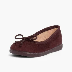 Pisamonas Ballet Pumps And Flats>Girls Faux Suede Ballet Pumps Colour Brown
