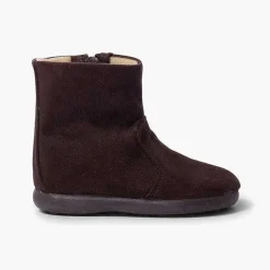 Pisamonas Boots>Girls Faux Suede Zip Boots