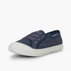 Pisamonas Trainers>Girls' Glittery Linen Trainers