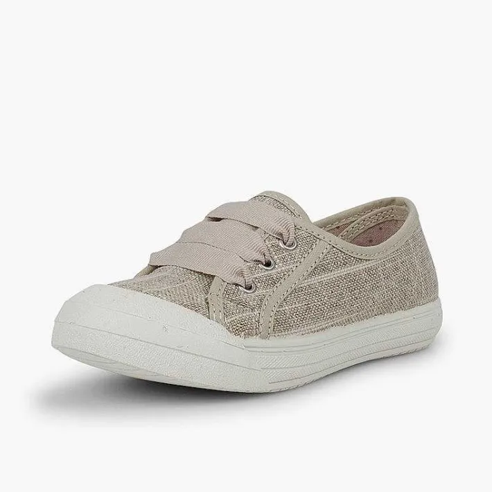 Pisamonas Trainers>Girls' Glittery Linen Trainers