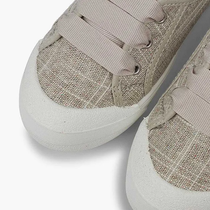 Pisamonas Trainers>Girls' Glittery Linen Trainers