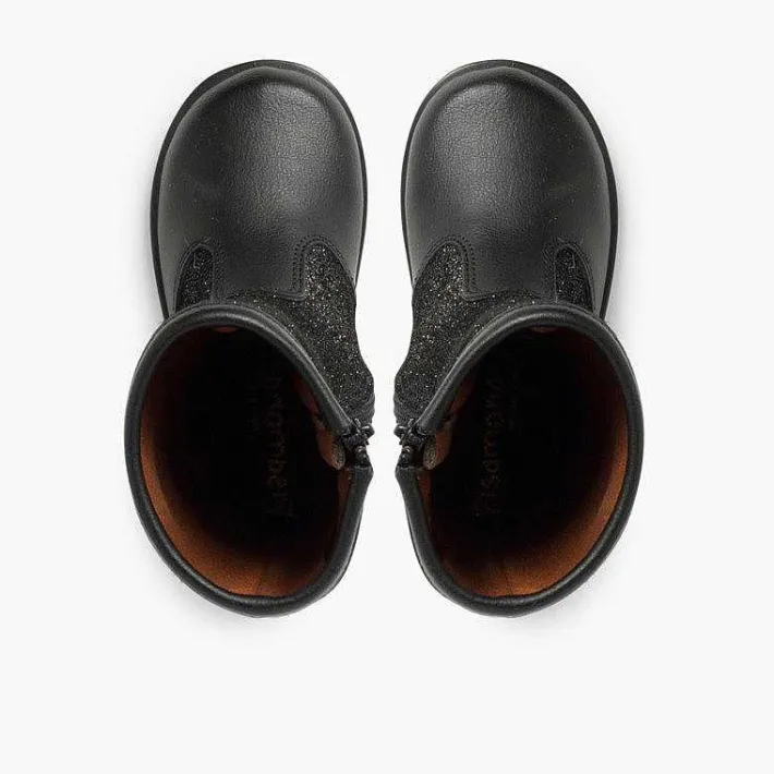 Pisamonas Boots>Girls Leather Boots With Glitter