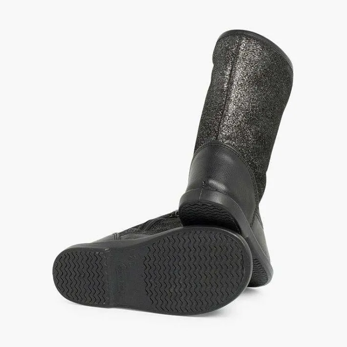 Pisamonas Boots>Girls Leather Boots With Glitter