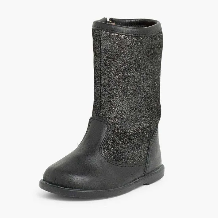 Pisamonas Boots>Girls Leather Boots With Glitter