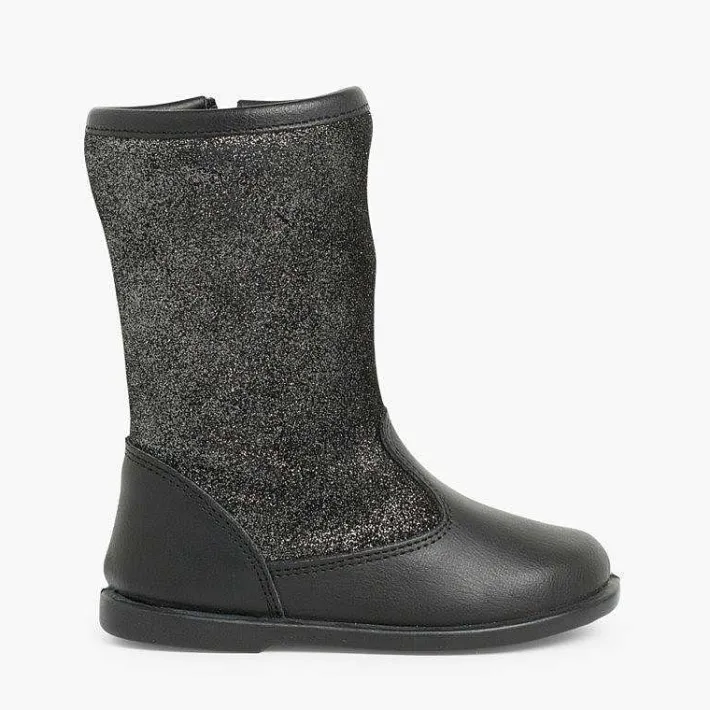 Pisamonas Boots>Girls Leather Boots With Glitter