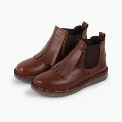 Pisamonas Boots>Girl'S Leather Boots With Fringed Tongue