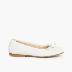 Pisamonas Communion Shoes>Girls Leather Ceremonial Ballerinas