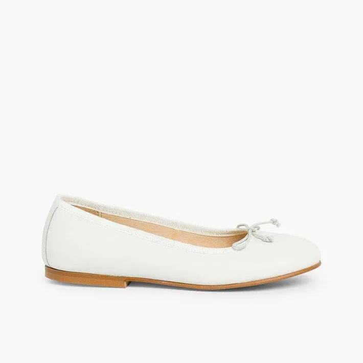Pisamonas Communion Shoes>Girls Leather Ceremonial Ballerinas