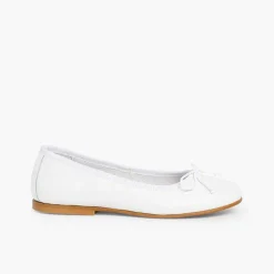 Pisamonas Communion Shoes>Girls Leather Ceremonial Ballerinas
