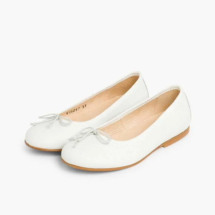 Pisamonas Communion Shoes>Girls Leather Ceremonial Ballerinas