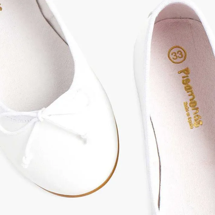 Pisamonas Communion Shoes>Girls Leather Ceremonial Ballerinas