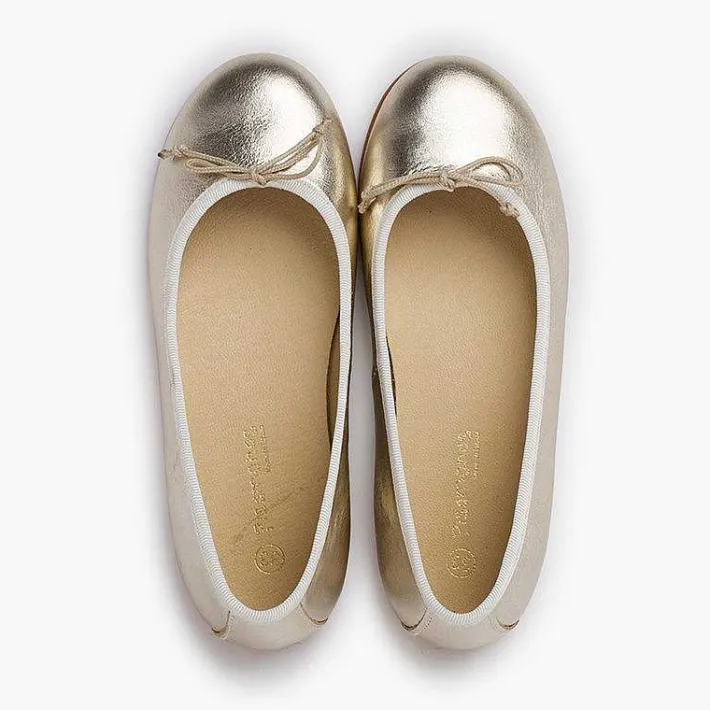 Pisamonas Communion Shoes>Girls Leather Ceremonial Ballerinas