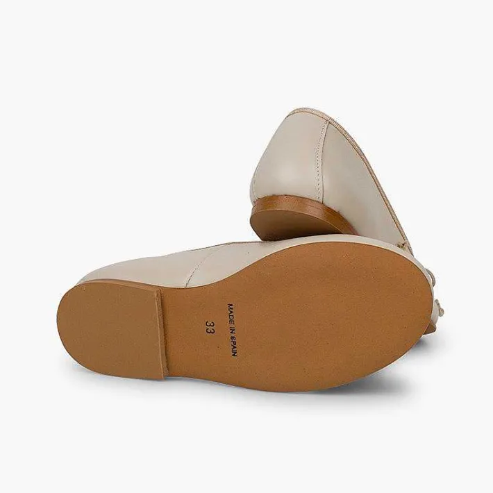 Pisamonas Communion Shoes>Girls Leather Ceremonial Ballerinas