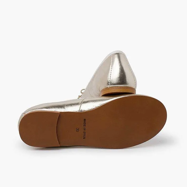 Pisamonas Communion Shoes>Girls Leather Ceremonial Ballerinas