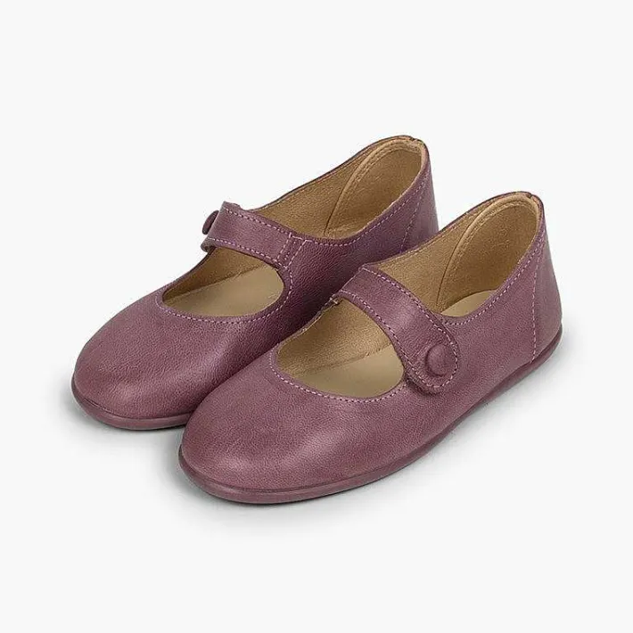 Pisamonas Mary Janes>Girls' Leather Mary Janes With Loop Fasteners And Button
