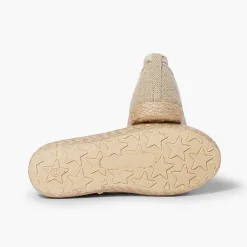 Pisamonas Ballet Pumps And Flats>Girls´ Linen Ballet Pumps With Lace Ribbon And Jute Sole