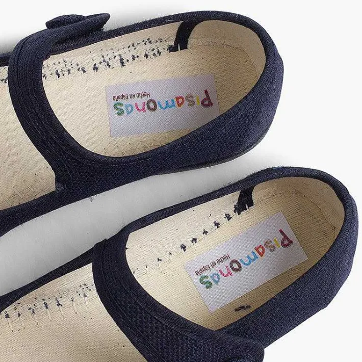 Pisamonas Communion Shoes>Girls' Linen Mary Janes With Loop Fasteners And Button