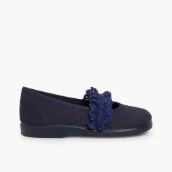 Pisamonas Mary Janes>Girls' Mary Janes With Elasticated Lace Strap