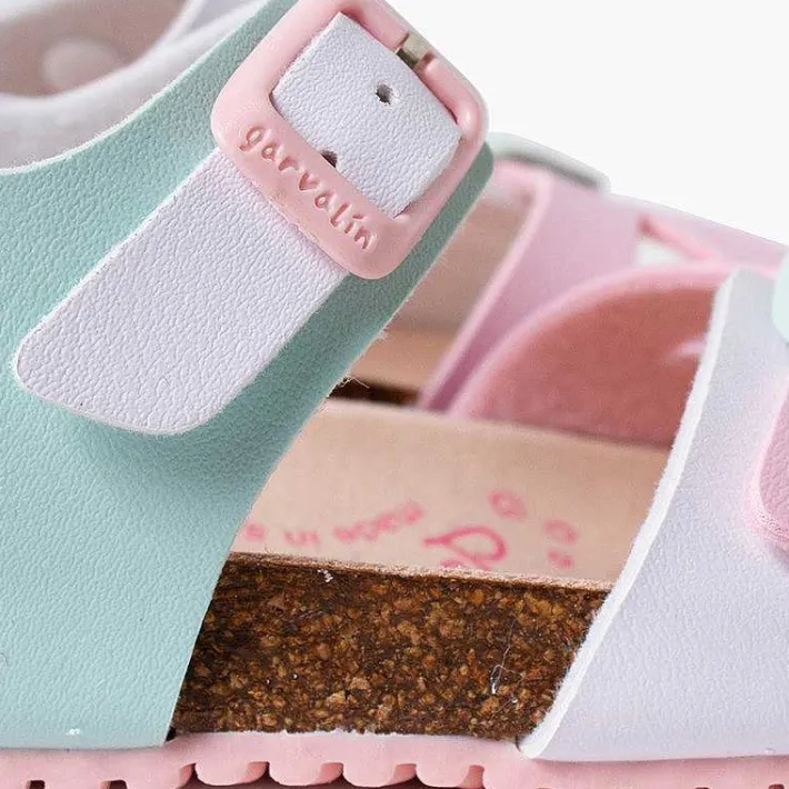 Pisamonas Sandals>Girl'S Multicolour Bio Sandals With Double Buckle Colour Multicolor