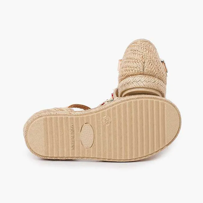Pisamonas Sandals>Girls' Multicoloured Raffia Espadrilles Colour Multicolor