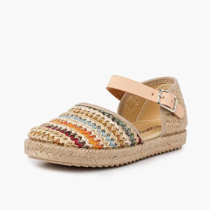 Pisamonas Sandals>Girls' Multicoloured Raffia Espadrilles Colour Multicolor