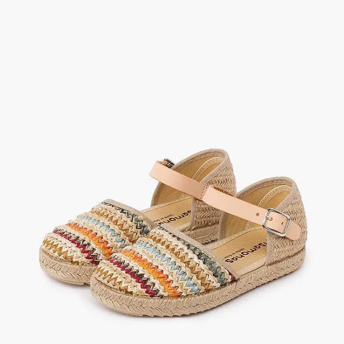 Pisamonas Sandals>Girls' Multicoloured Raffia Espadrilles Colour Multicolor