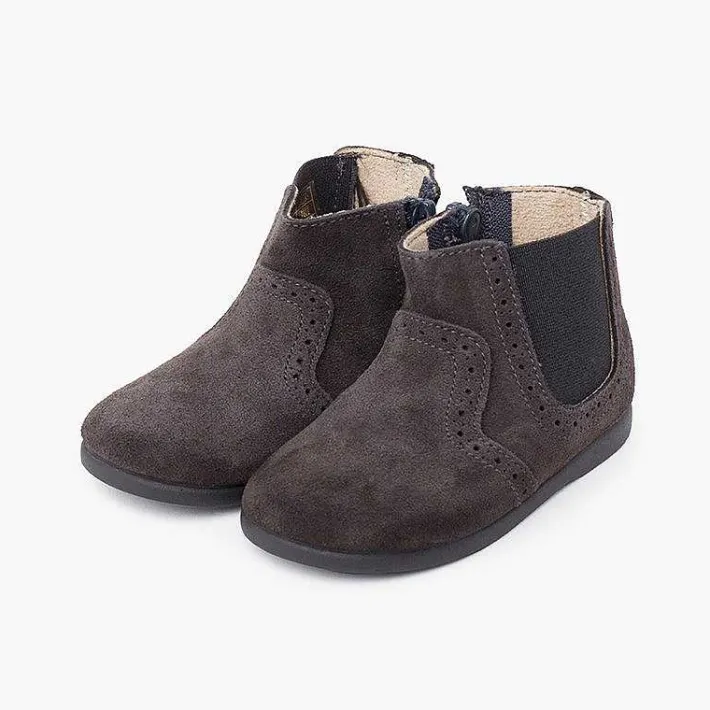 Pisamonas Boots>Girl'S Perforated Ankle Boots Zip And Elastic