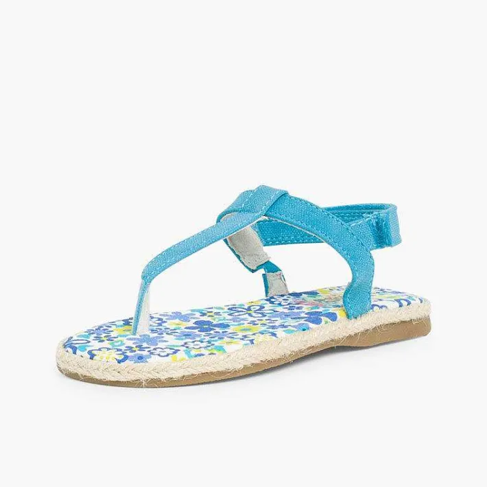 Pisamonas Sandals>Girls Riptape Canvas Flip-Flops