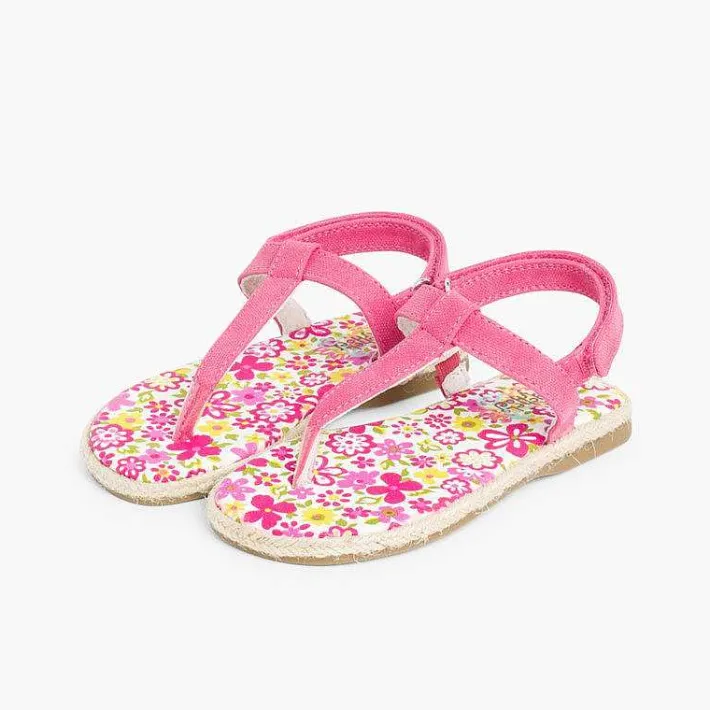 Pisamonas Sandals>Girls Riptape Canvas Flip-Flops
