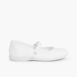 Pisamonas Mary Janes>Girls Riptape Canvas Mary Janes