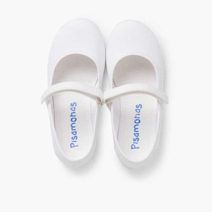 Pisamonas Mary Janes>Girls Riptape Canvas Mary Janes